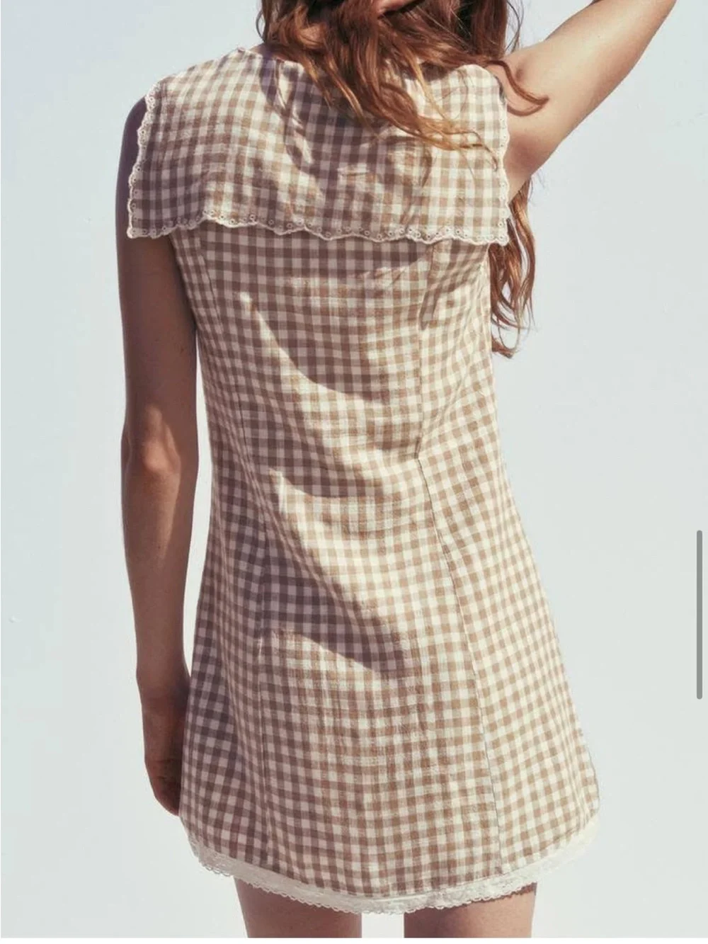 Gingham Tie-Front Sleeveless dress